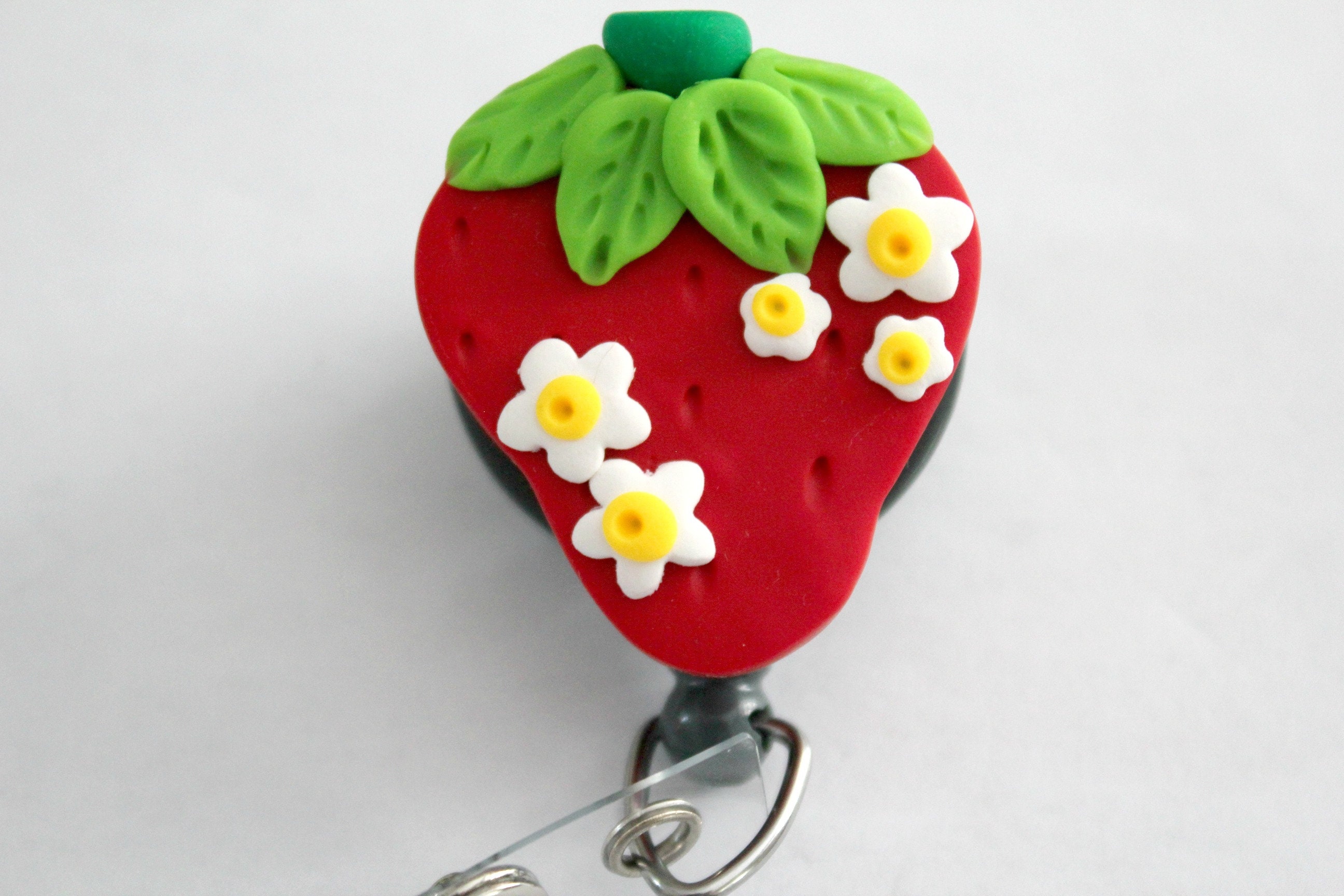 Strawberry Clay Badge Reel Retractable Swivel Clip ID Holder -  Canada