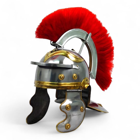 Roman Officer Centurion Historical Helmet Armor 18g Steel Roman War Helmet | Medieval Wearable Helmet | Collectible Helmet | Adult Size