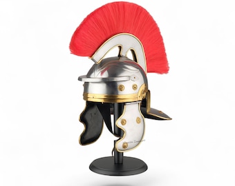 Roman Officer Centurion Historical Helmet Armor 18g Steel Roman War Helmet | Medieval Wearable Helmet | Collectible Helmet | Adult size