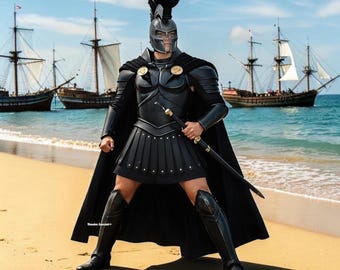 The Odyssey Greek Hoplite Helmet Armor Set | Handmade Steel Spartan Armor | Ancient Greek Warrior Costume | LARP Cosplay, Halloween, Fantasy