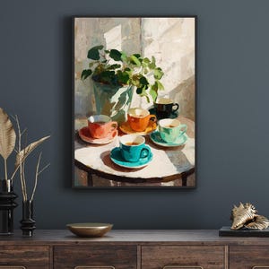 Retro Coffee Illustration Print: Vintage Italian Kitchen Decor (Digital Download)