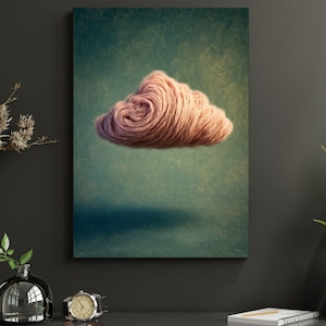 Pink Green Cloud Print: Abstract Trendy Wall Art (Digital Download)