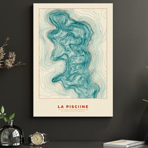Abstract Swimming Pool Art Print: Retro French Style (Digital Download)