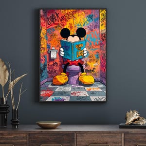 Mickey Mouse Graffiti Art Print: Pop Art Bathroom Poster (Digital Download)