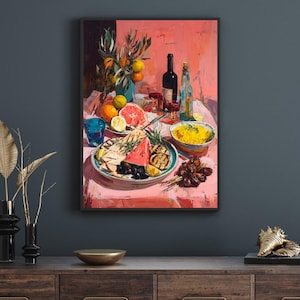 Retro Food Illustration Art Print: Vintage Kitchen Poster (Digital Download 18x24 inches PNGs)