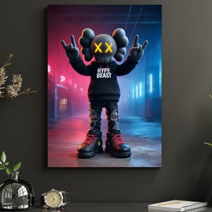 KAWS Hypebeast Wall Art, Printables Minimalist Hypebeast Kaws Figure Poster, Digital Download, Masculine Wall Art, Hypebeast Decor & Toys