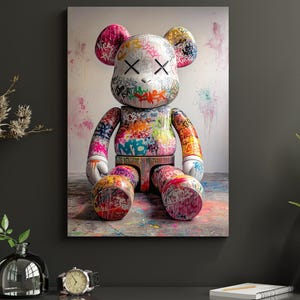 Kaws Graffiti Poster | Figure Printable Wall Art | Urban Decor | Gift for Boyfriend | Digital Download