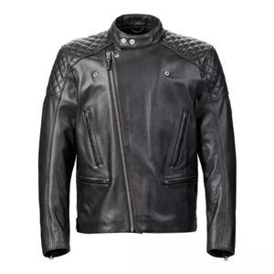 Men&#39;s Cowhide Leather Motorcycle Jacket: Triumph Biker Racing Jacket