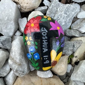 Joshua 1:9 painted rock