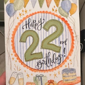 Biglietto d'auguri personalizzato - Qualsiasi occasione / Design unico dipinto a mano