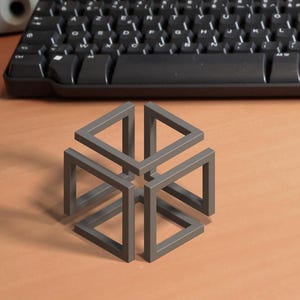 Infinity cube desk organizer, Pen Holder, Modern Art, Fidget Toy, Table Decor,Metal Art, Contemporary Decor, Unique Gift,Geometric Sculpture