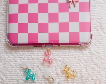 Balloon Dog Dust Plug Charm for Kindle | USB-C Reader Accessory (Pink, Blue, White, Gold)