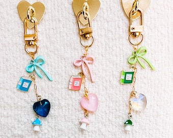Bookish Charm Accessory for eReader, Phone, or Bag | Miniature Book, Heart, Mushroom Charms