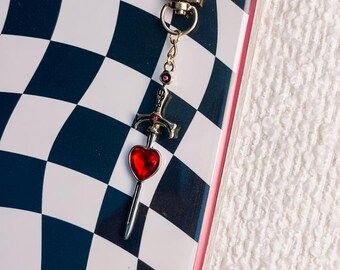 Dagger Kindle Charm, Kobo Charm or Bag Charm, Gothic E-Reader Accessory, Dark Romance Bookish Gift, Sword Kindle Charms