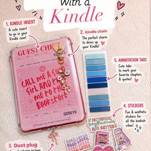 Blind Date Kindle Accessory Bundle | Chain, Dust plug,  Insert, Tabs, Stickers