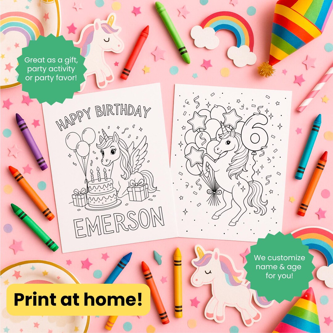 Unicorn Birthday Coloring Pages | Unicorn Printable Coloring Sheets ...