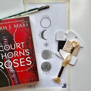 Hand painted needlepoint canvas- A Court of Thorns and Roses ACOTAR