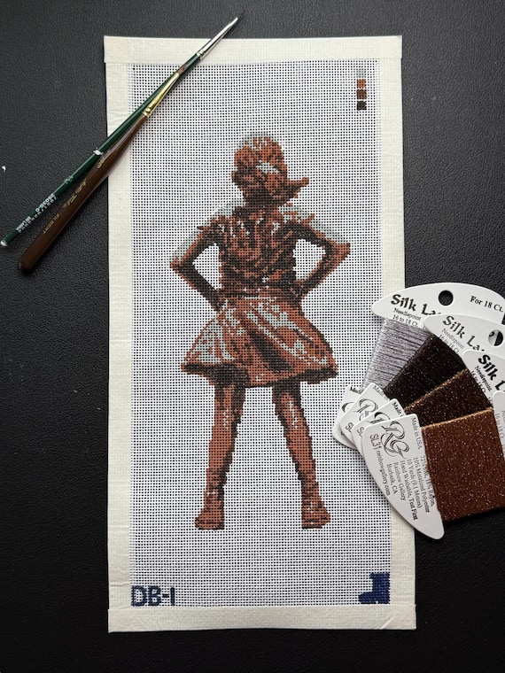 PREORDER- Hand painted needlepoint canvas- Fearless