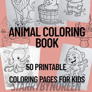 Animal Coloring Pages for Kids: 50 Printable Designs (PDF Download)