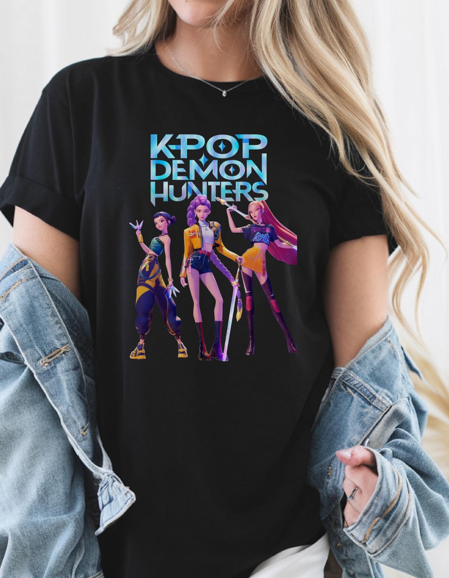 Kpop デーモンハンター コンフォートカラー Tシャツ、ハンターズ T