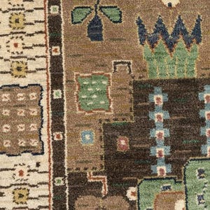 brown Swedish Scandinavian Design High-Quality Hand-Woven  Rug – Modern Boho Geometric Style, Customizable in Any Size