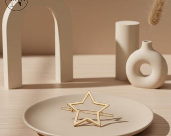 Pinza para el cabello con estrella plateada | Pinza geométrica para mujer | Pasador de estrella elegante | Pinzas delicadas | Pinzas minimalistas con forma de garra