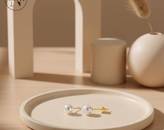 Delicados pendientes de perla | Dama de honor minimalista Erring's | Joyería de perlas de agua dulce | Regalo para ella