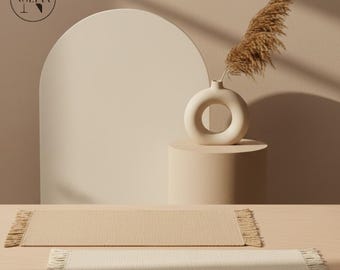 Manta nórdica de punto | Funda de sofá bohemia con borlas | Manta tejida con textura | Camino de cama ligero