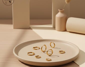 Pendientes de aro pequeños y sencillos | Pendientes de aro grandes | Pendientes de aro para dama de honor | Joyería minimalista para bodas