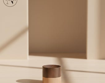 Espejo de madera de nogal dorado, espejo acrílico, espejo de mesa de madera de nogal, regalo de aniversario, espejo decorativo para el hogar.