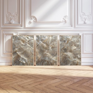 Luxurious Golden Veins – Set of 3 Gold Abstract Prints | Neutral Beige Wall Art | Digital Download for Home Decor