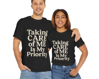 Self-Care Statement Tee: Comfortable Cotton Shirt for Mental Health