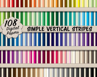 Beige and Multicolor Stripes Digital Paper Mega Bundle (1 Inch) – 108 Seamless Patterns, Backgrounds for Scrapbooking, Stationery & Crafts