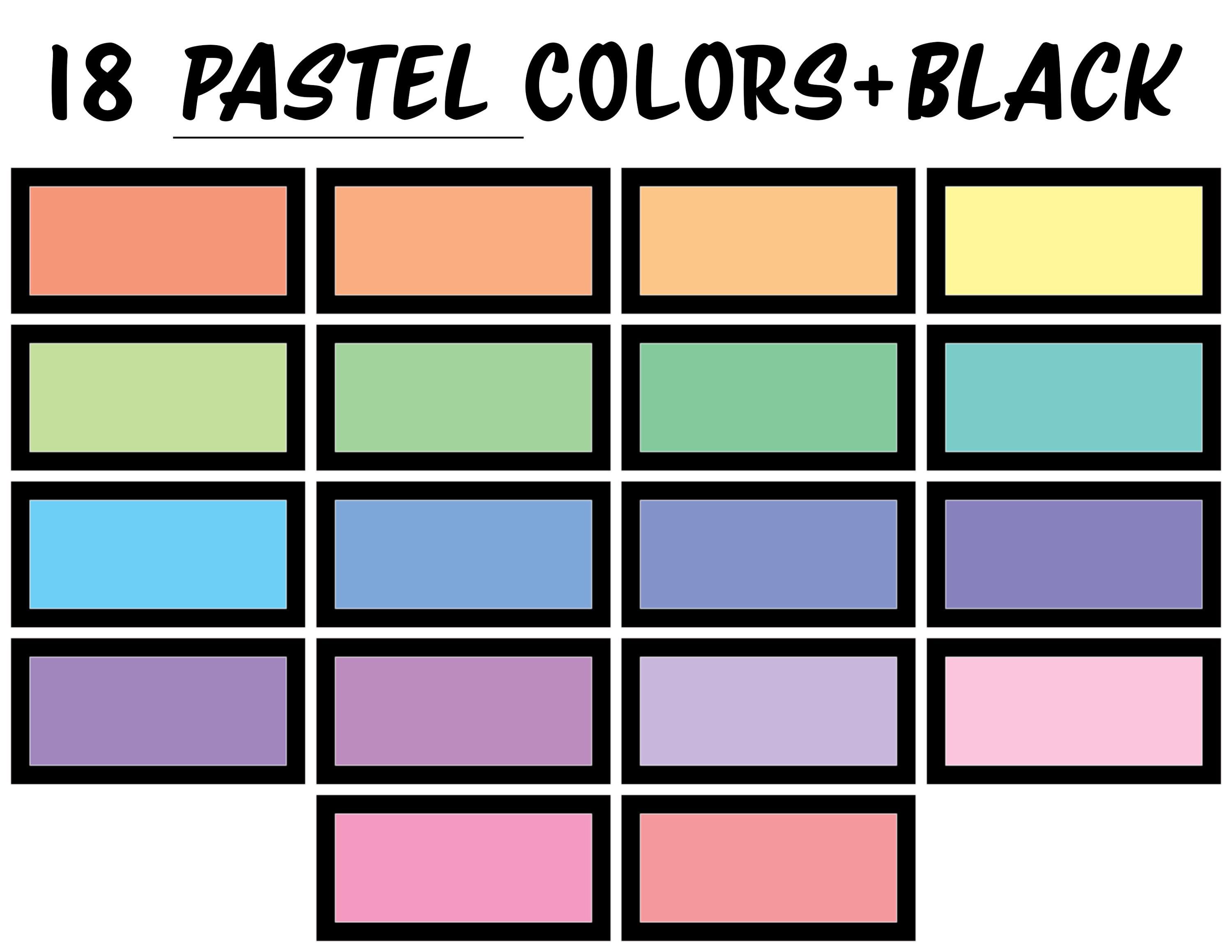 Pastel Diagonal Stripes Digital Paper Pack (XS) - 18 Black & Soft Color ...