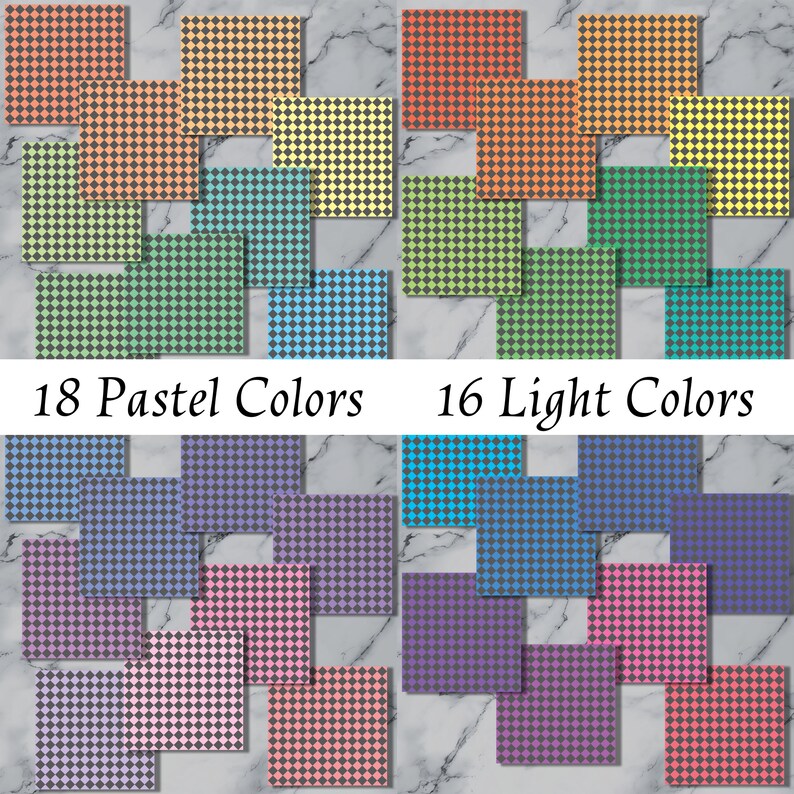 108 Printable Diamond Checker Seamless Patterns – Gray and Multicolor ...