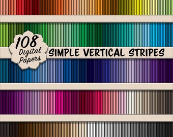 Rainbow Shade Stripes digitaal papierpakket (medium) – 108 naadloze veelkleurige patronen voor scrapbooking, briefpapier en knutselen