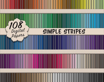 Medium Gray Stripes Digital Paper Pack (Medium) – 108 Seamless Rainbow with Gray Patterns for Scrapbooking, Crafting, and Digital Projects