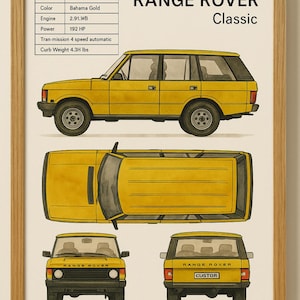 Colored Range Rover Classic Pen Art