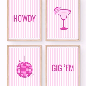 Texas A&M Pink Wall Art Digital Print (4 Pack)
