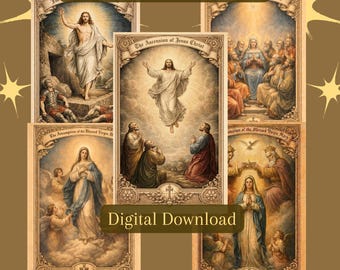 Glorious Mysteries Rosary Prayer Printable | Catholic Devotional | Meditation & Petition | Instant Download