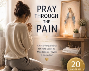 Rosary Meditation Devotional for Anxiety | 20 Page Glorious Mysteries Prayer Guide, Digital Download PDF