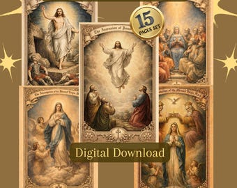 Modlitwa różańcowa do Tajemnic Chwalebnych do druku | Katolickie nabożeństwo | Medytacja i prośba | Pobierz natychmiast