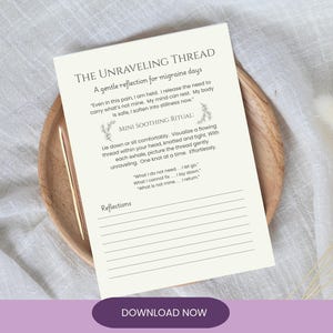 Migraine Journal Printable | Gentle Shadow Work Page for Pain Relief ...