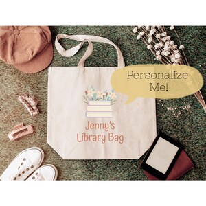Personalized Library Tote Bag, Library Bag, Custom Library Tote-bag, Literary Bag, Gift For a Librarian, Bookish Tote, Personalized Tote bag