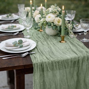 10ft Cheesecloth Table Runner - 20+ Colors