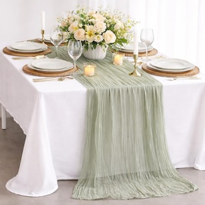 10ft Cheesecloth Table Runner - 20+ Colors