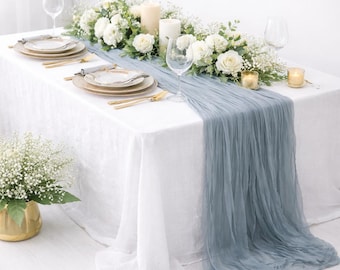 10ft Cheesecloth Table Runner - 20+ Colors