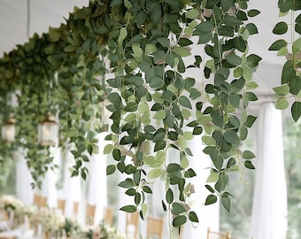 3 Pack 40'' Silk Rose Leaf  Artificial Hanging Greenery Vines
