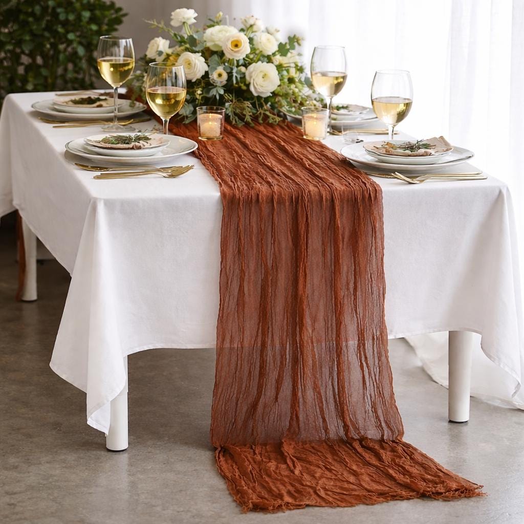 10ft Cheesecloth Table Runner - 20+ Colors - Etsy
