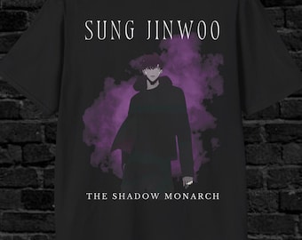 Solo Leveling Shadow Monarch Graphic Tee, solo leveling tshirt, anime gifts for him, anime tshirt, solo leveling merch, present, jinwoo sung